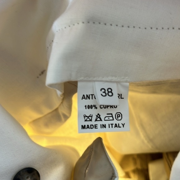 Super Blond Designer Beige/Tan Wide Leg High Waist “Antonia” Cupro Trousers NWT - Picture 5 of 7